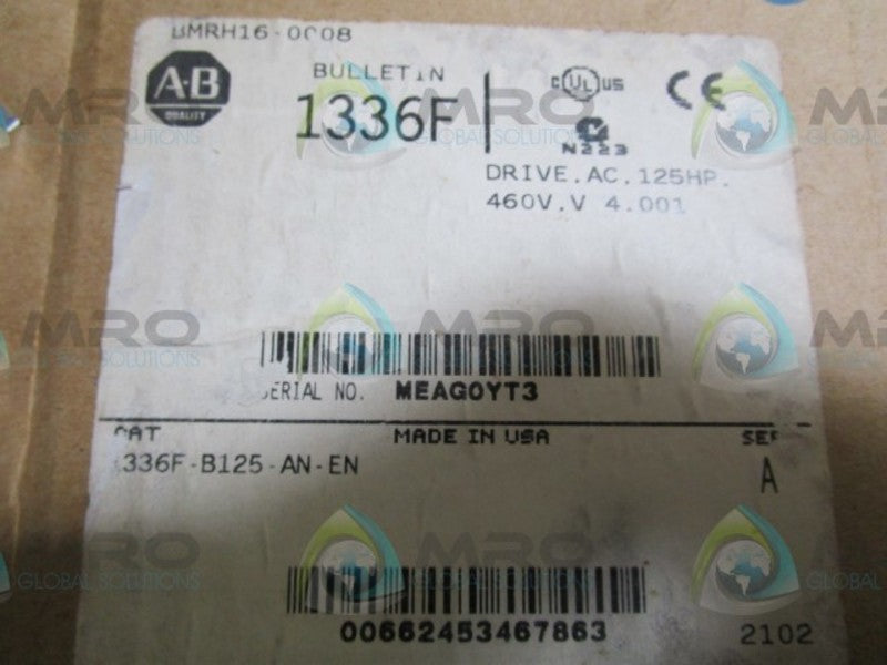 ALLEN BRADLEY 1336F-B125-AN-EN SER. A * NEW IN BOX *