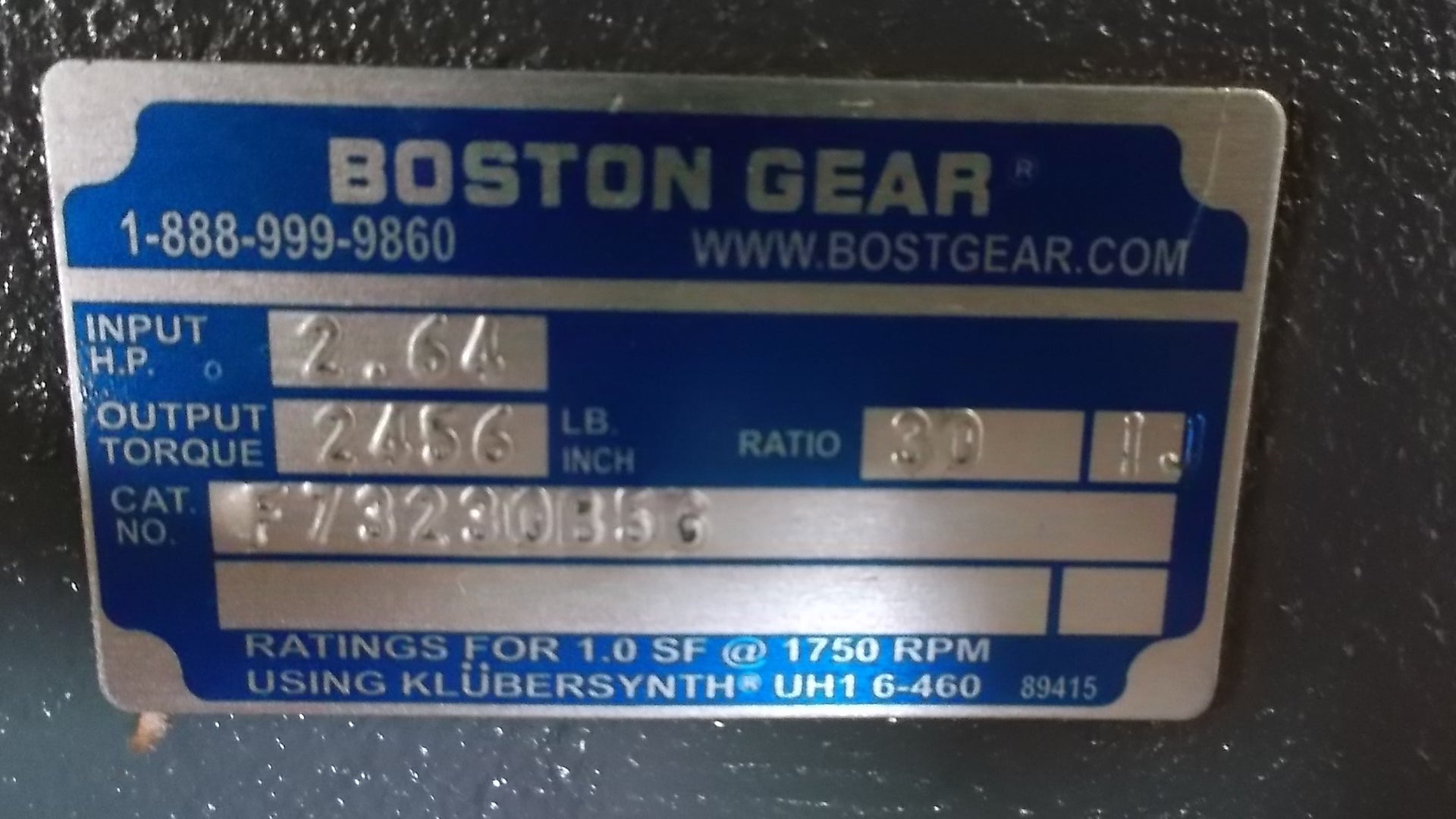 BOSTON GEAR F73230B5G GEAR REDUCER * NEW *