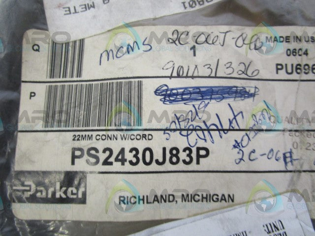PARKER PS2430J83P CONNECTOR * NEW IN FACTORY BAG *