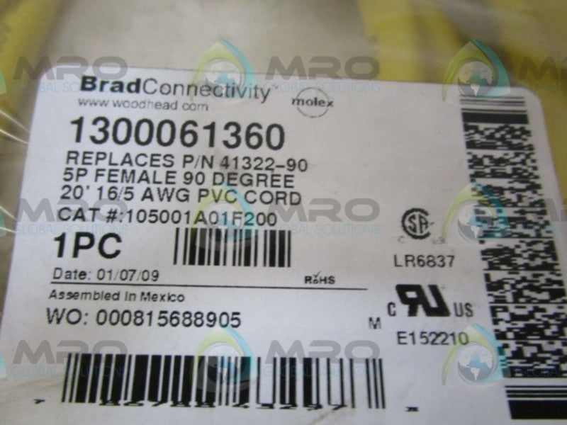 DANIEL WOODHEAD 41322-90 105001A01F200 CABLE * NEW IN FACTORY BAG *