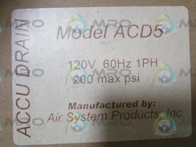 ACCU-DRAIN ACD5 DRAIN VALVE * NEW IN BOX *