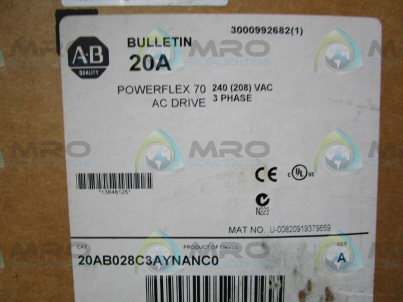 ALLEN BRADLEY 20AB028C3AYNANC0 SERIES A AC DRIVE * NEW IN BOX *