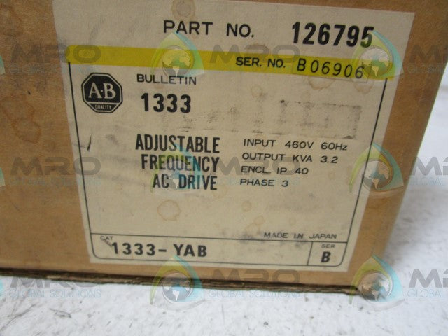 ALLEN BRADLEY 1333-YAB SER. B ADJUSTABLE FREQUENCY AC DRIVE * NEW IN BOX *