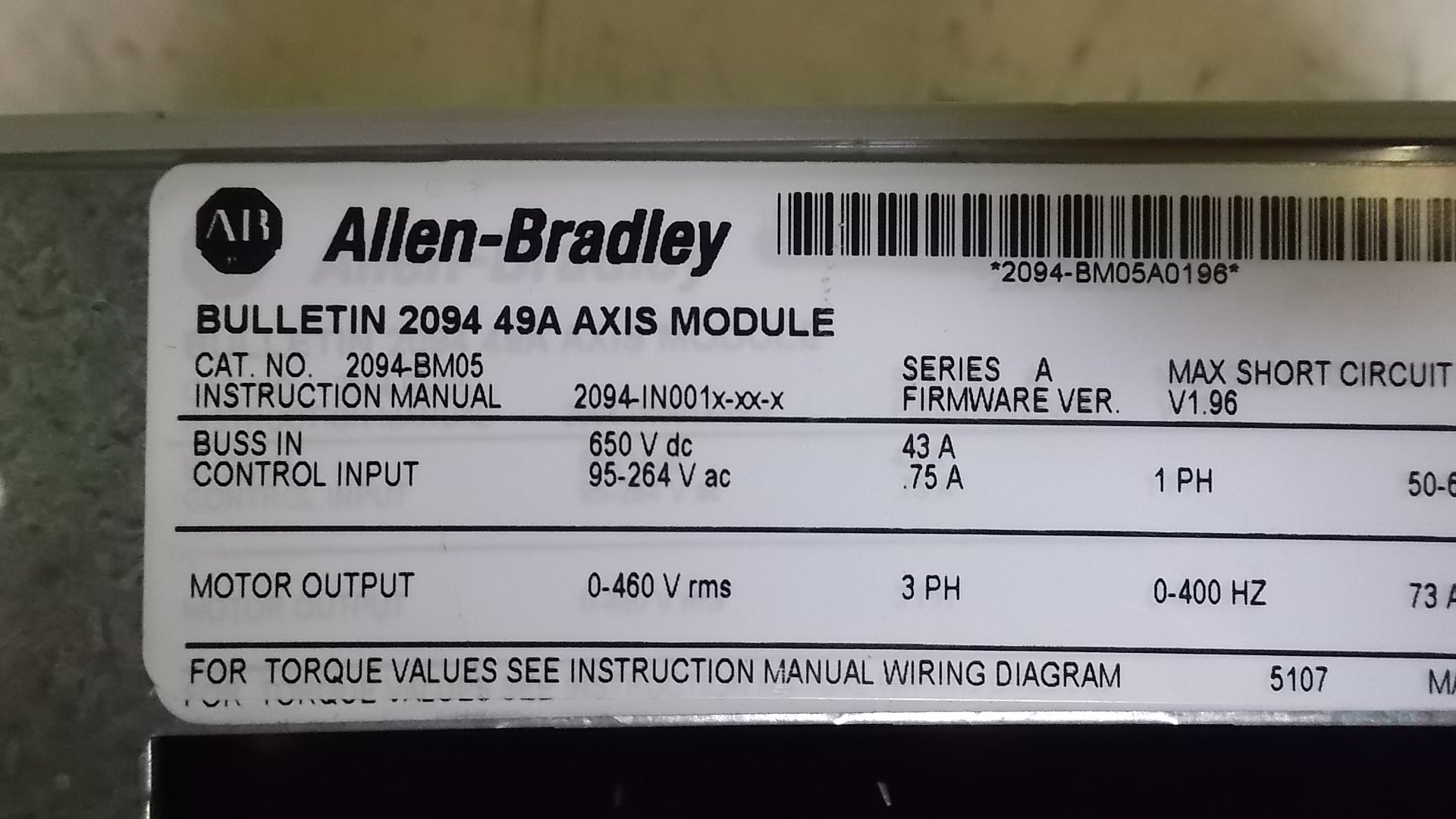 ALLEN BRADLEY 2094-BM05 SERIES A SERVO MODULE * NEW NO BOX *