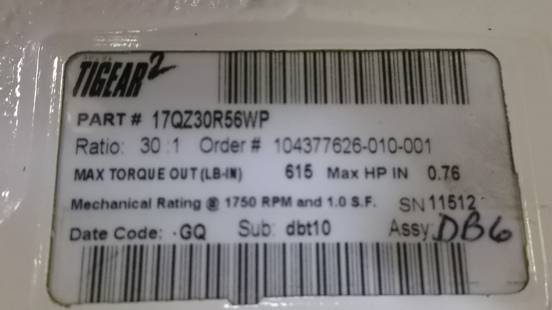 DODGE 17QZ30R56WP GEAR REDUCER * NEW IN BOX *