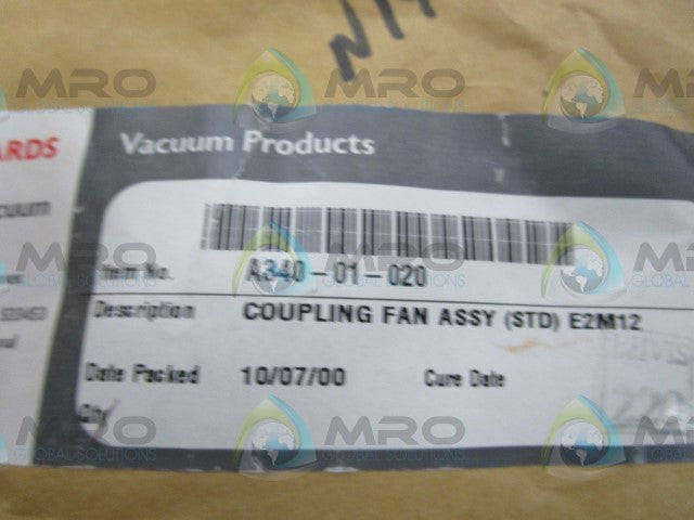EDWARDS A340-01-020 COUPLING FAN *  NEW NO BOX *