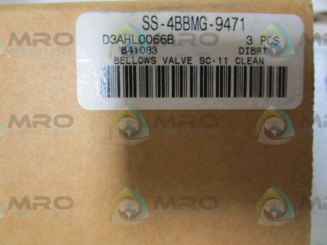 LOT OF 3 SWAGELOK SS-4BBMG-9471 VALVE *NEW IN BOX*