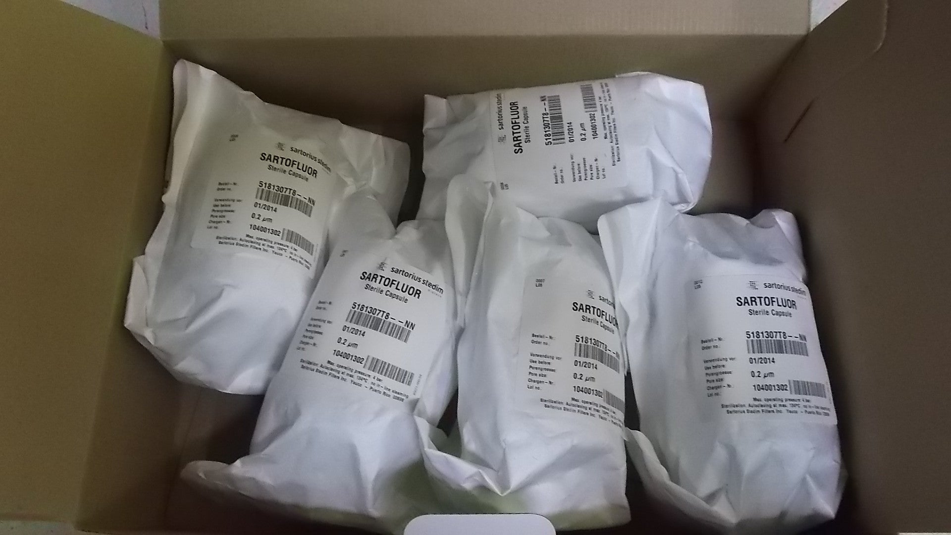 LOT OF 5 SARTOFLUOR 5181307T8-N-B FILTER *NEW IN BOX* – MRO LOT OF 5 SARTOFLUOR 5181307T8-N-B FILTER *NEW IN BOX* – MRO