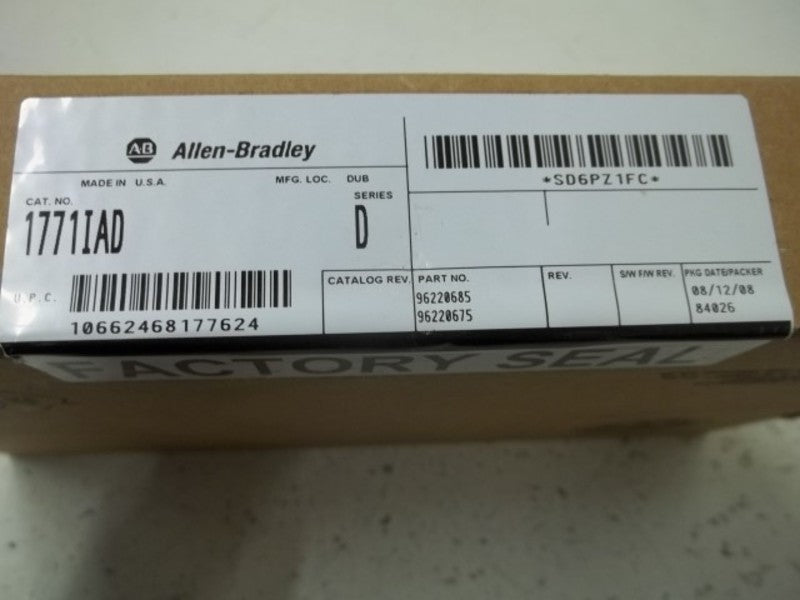 ALLEN BRADLEY 1771-IAD SER. D DATE: 2008 * FACTORY SEALED *