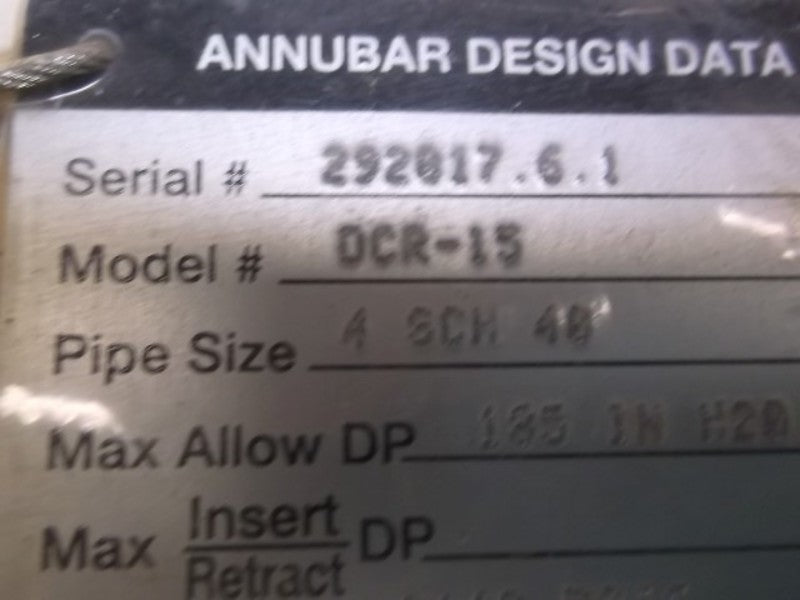ANNUBAR DESIGN DCR-15 FLOW METER STATION 3" PIPE * NEW NO BOX *