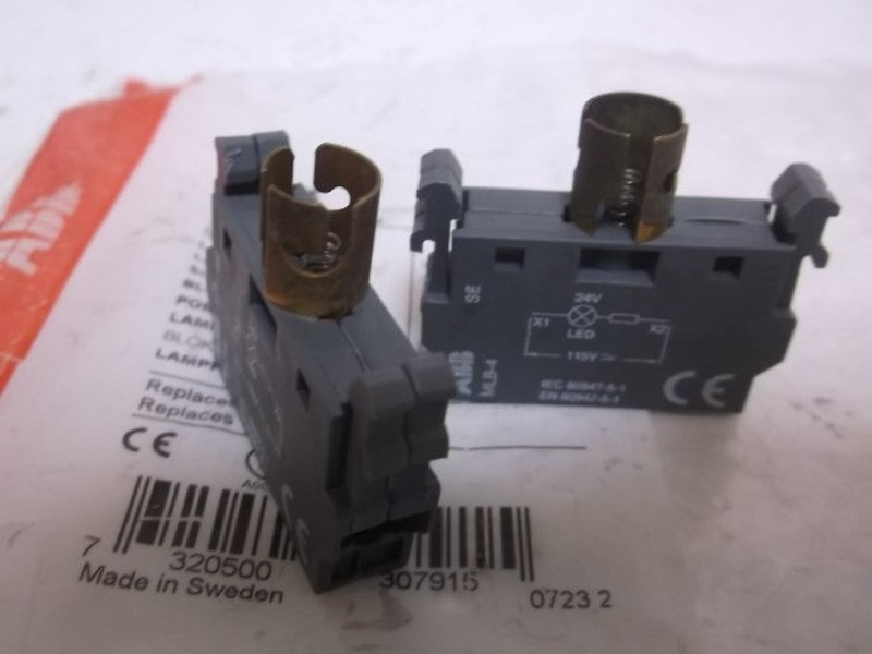 LOT OF 2 ABB MLB-4 LAMP BLOCK *NEW NO BOX*
