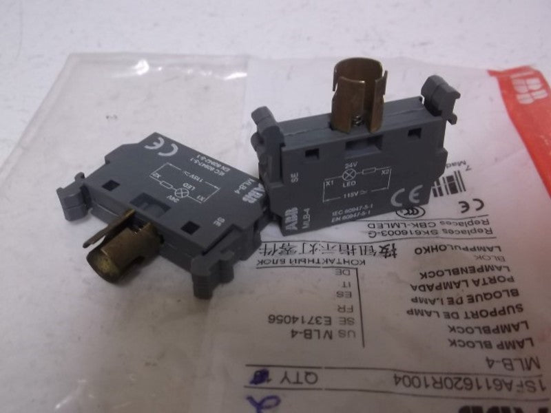 LOT OF 2 ABB MLB-4 LAMP BLOCK *NEW NO BOX*