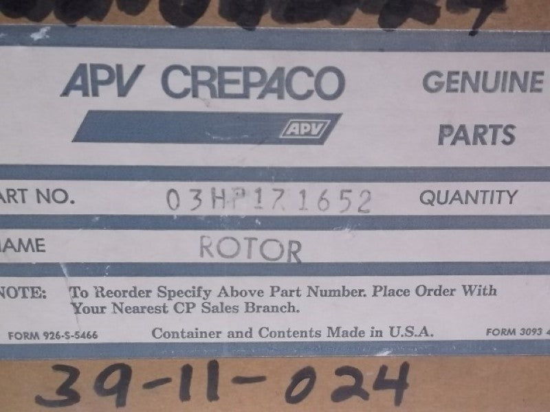 APV CREPACO 03HP171652 ROTOR * NEW IN BOX *
