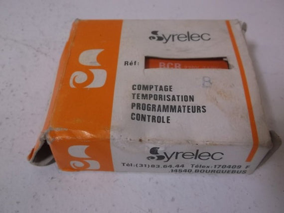 SYRELEC BCR TIMER DELAY RELAY 220VAC * NEW IN BOX *