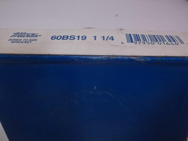 MARTIN 60BS19 1 1/4 SPROCKET B HUB 1-1/2" BORE 19 TEETH * FACTORY SEALED *