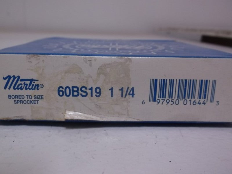 MARTIN 60BS19 1 1/4 SPROCKET B HUB 1-1/2" BORE 19 TEETH * FACTORY SEALED *