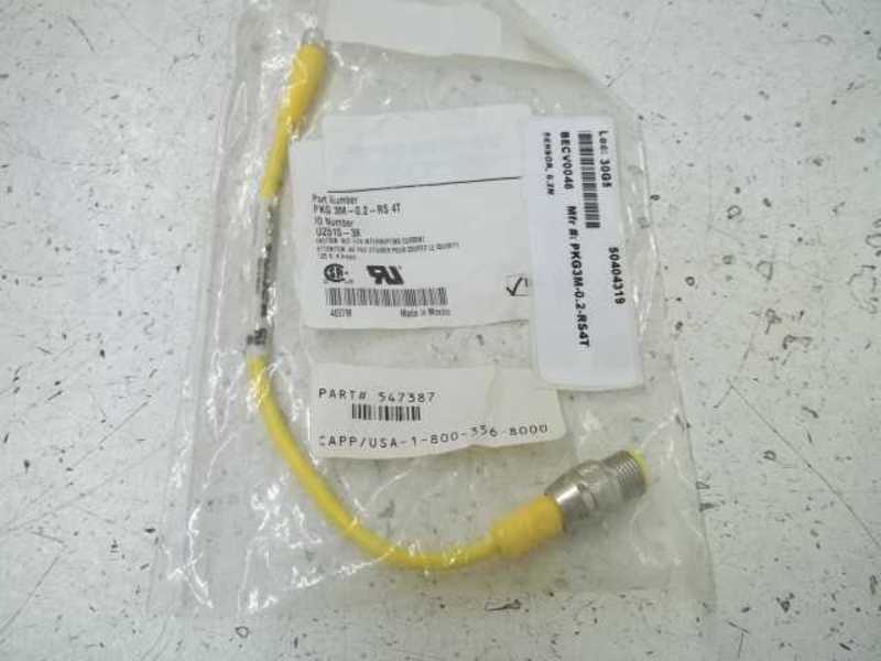 TURCK PKG3M-0.2-RS4T MALE CORDSET * NEW IN FACTORY BAG *