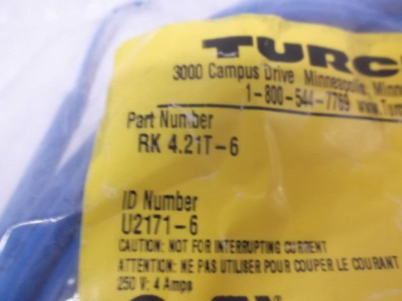 TURCK RK 4.21T-6 EUROFAST MOLDED CORDSET * NEW FACTORY BAG *