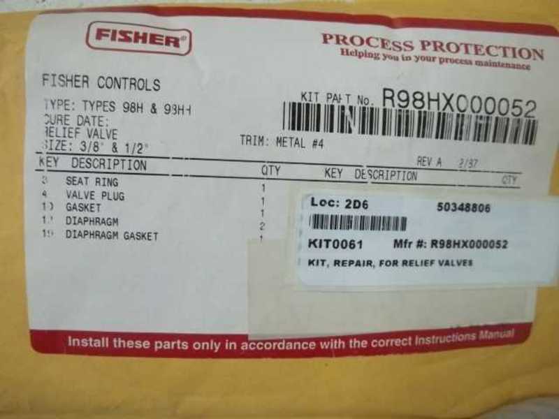 FISHER R98HX000052 REPAIR KIT * ORIGINAL PACKAGE *