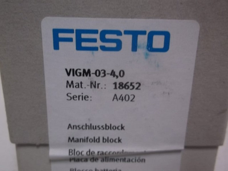 FESTO VIGM-03-4,0 * FACTORY SEALED *