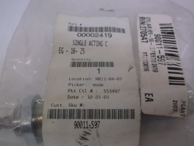 FESTO EG-16-25 PNEUMATIC CYLINDER * NEW IN FACTORY BAG *