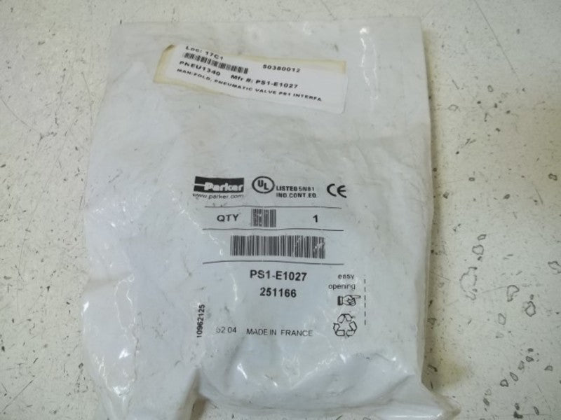 PARKER PS1-E1027 INTERFACE HEAD * NEW IN FACTORY BAG *