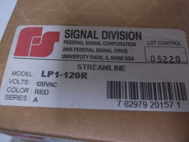 FEDERAL SIGNAL LP1-120R STROBE 120V RED * FACTORY SEALED *