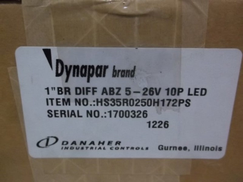 DYNAPAR HS35R0250H172PS 1" BR DIFF ABZ5-026V 10P LED * FACTORY SEALED *