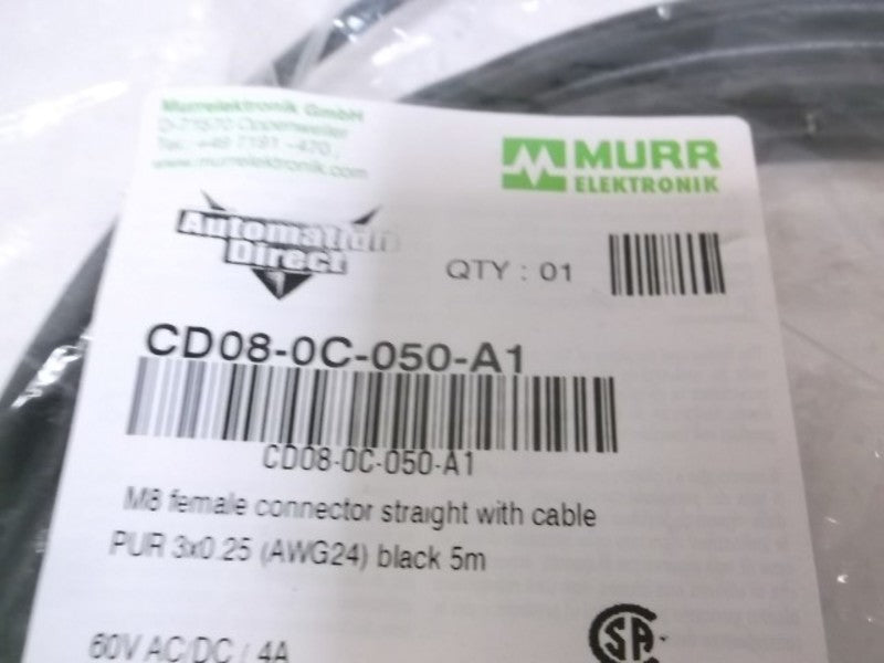 MURR ELEKTRONIK CD08-0C-050-A1 CABLE FOR DISCONNECT SENSOR * FACTORY BAG *