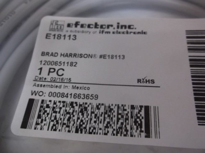 IFM EFECTOR E18113 SOCKET FOR SENSORS W/ M12 CONNECTOR * NEW IN FACTORY BAG *