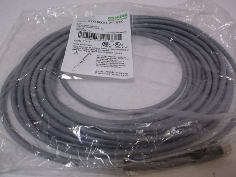 MURR ELEKTRONIK 7000-08061-2111000 FEMALE CONNCTOR STRAIGHT * FACTORY BAG *