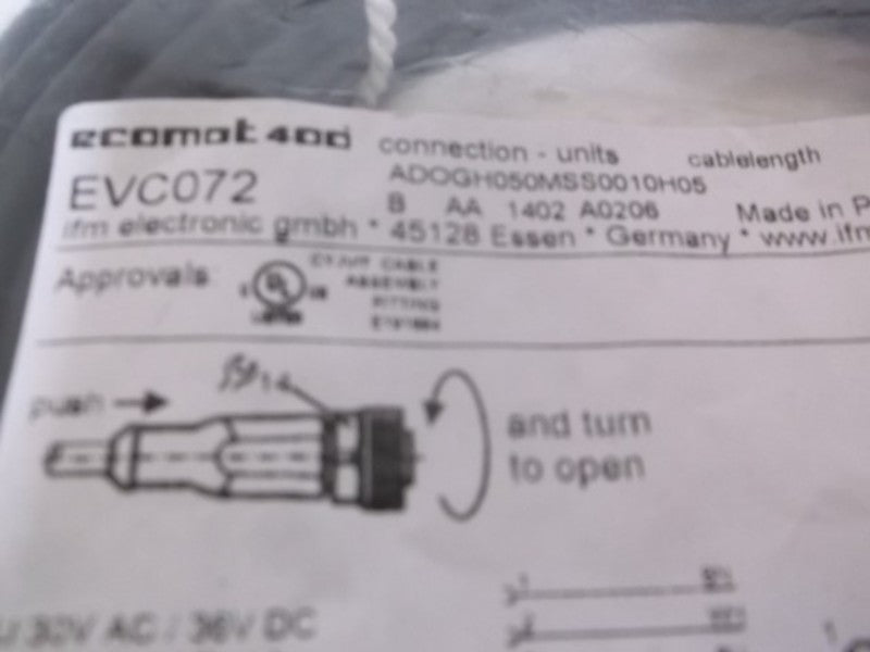 IFM EFECTOR EVC072 SOCKET FOR SENSORS W/ M12 CONNECTOR * NEW IN FACTORY BAG *