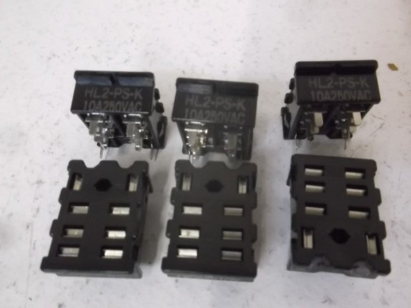 LOT OF 6 MATSU SHITA HL2-PS-K RELAY SOCKET *NEW NO BOX*