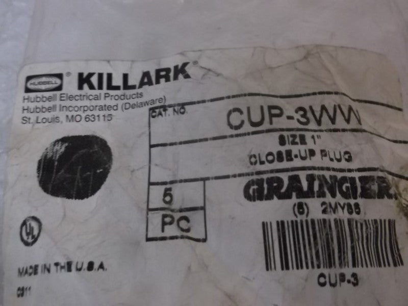 LOT OF 5 KILLARK CUP-3WW CLOSE UP PLUG SIZE 1" *FACTORY BAG*