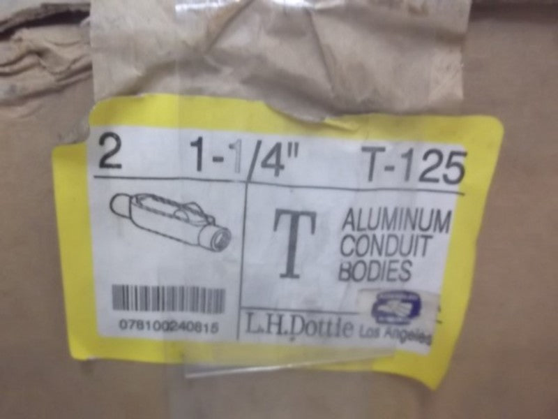 LOT OF 2 L H DOTTIE T-125 CONDUIT FITTING *NEW IN BOX*