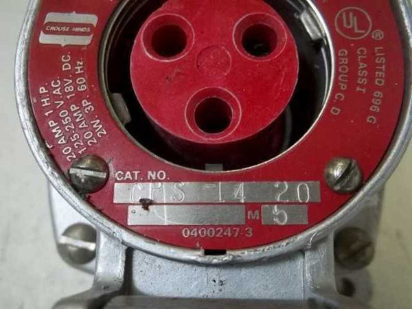 CROUSE-HINDS CPS1420 ACTION CIRCUIT BREAKER RECEPTACLE NSNP