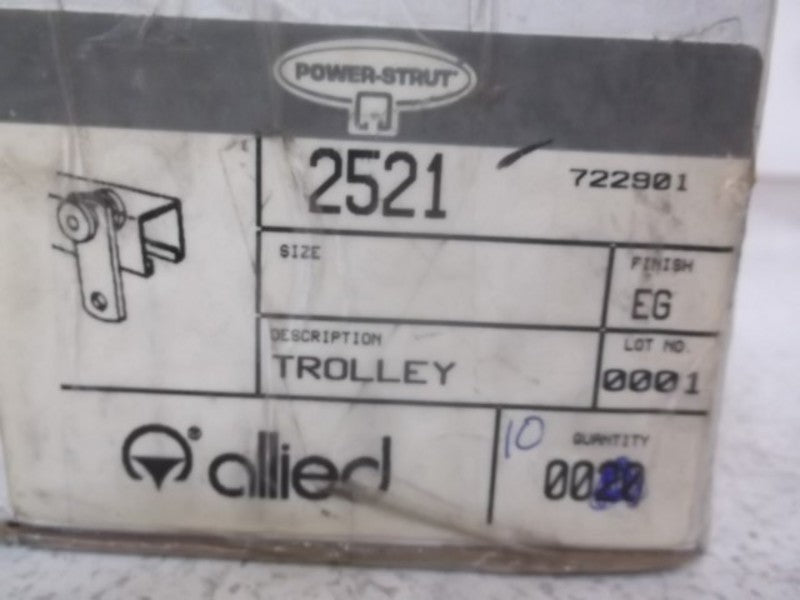 LOT OF 10 POWER STRUT PS2521 EG 2-WHEEL TROLLEY  *NEW IN BOX*