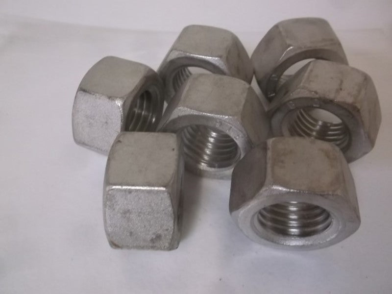 LOT OF 7 T316 FIN HEX NUTS 1 1/8-7 *NEW NO BOX*