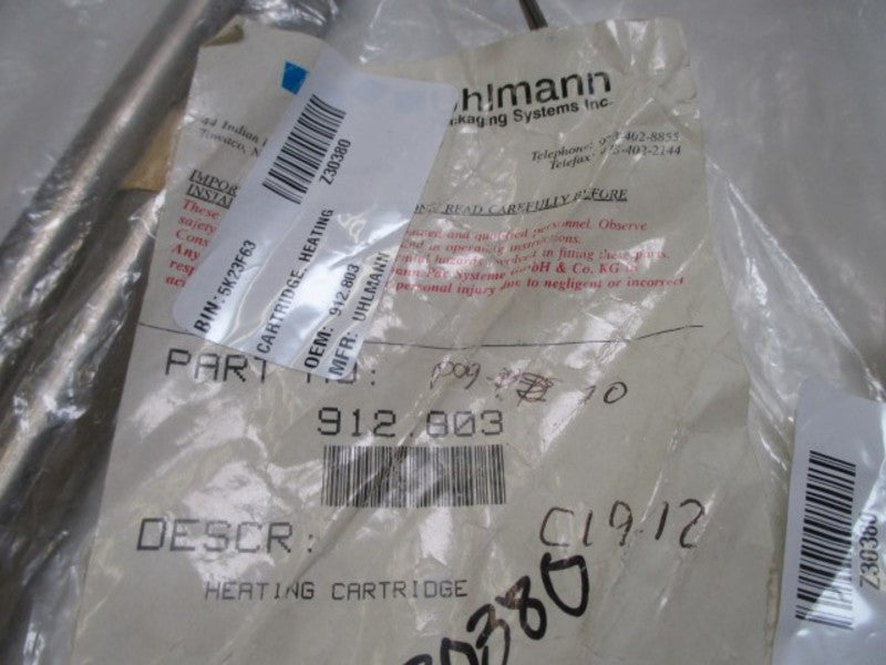 LOT OF 2 912.803 CARTRIDGE HEATER *NEW NO BOX*