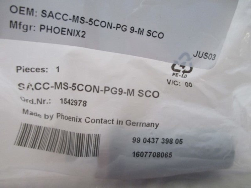 PHOENIX CONTACT SACC-MS-5CON-PG9-M SCO CONNECTOR CONTACT MALE * FACTORY BAG *