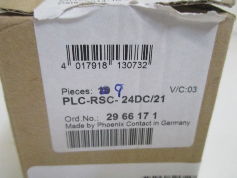 LOT OF 9 PHOENIX CONTACT PLC-RSC-24DC/21 TERMINAL BLOCK W/RELAY * NEW IN BOX *