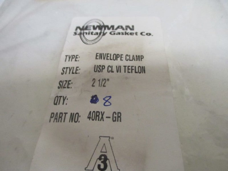 LOT OF 8 NEWMAN 40RX-GR ENVELOPE CLAMP 2 1/2" *NEW IN A BAG*