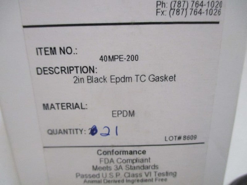 LOT OF 21 RUBBER CONFORMANCE 40MPE-200 BLACK EPDM TC GASKET 2" *NEW IN  A BOX*