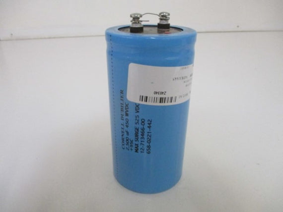 CORNELL DUBILIER 12-713466-00 CAPACITOR 2500 UF 450 WVDC * NEW NO BOX *