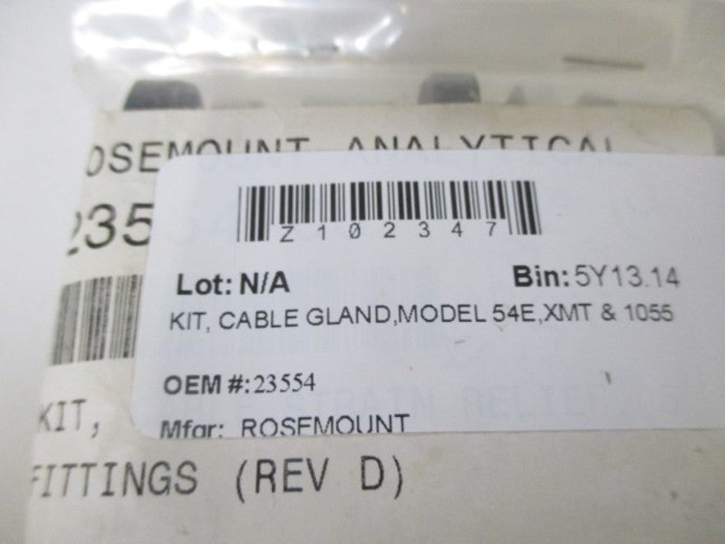 LOT OF 5 ROSEMOUNT 23554 CABLE GLAND MODEL 54E KIT *NEW IN A BAG*