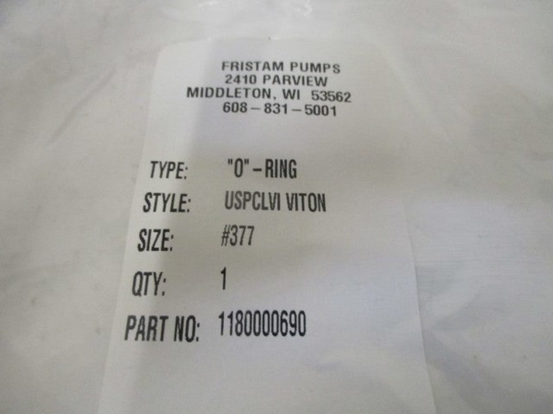 FRISTAM PUMPS 1180000690 "O" RING USPCLVI VITON STYLE * NEW IN A BAG *