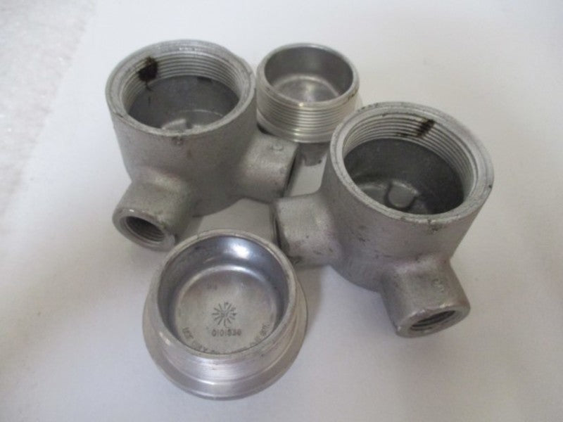 LOT OF 2 CROUSE-HINDS GUAL14 CONDUIT OUTLET BOX 2 HUB 1/2" *NEW IN BOX*