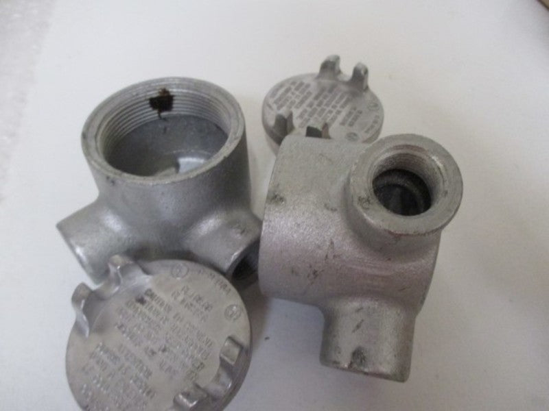 LOT OF 2 CROUSE-HINDS GUAL14 CONDUIT OUTLET BOX 2 HUB 1/2" *NEW IN BOX*