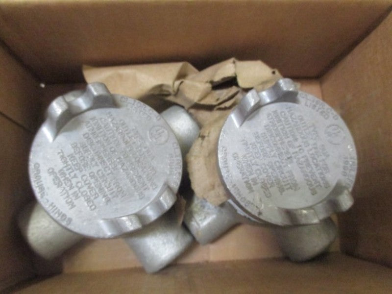 LOT OF 2 CROUSE-HINDS GUAX14 CONDUIT OUTLET BOX 1/2" *NEW IN BOX*