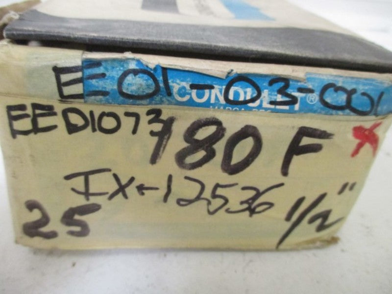 LOT OF 25 CROUSE-HINDS 180F COVER 1/2" *NEW IN BOX*